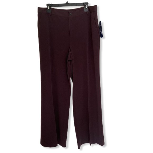 Chaps Pants - Chaps Dark Brown Straight Leg Dress Trousers